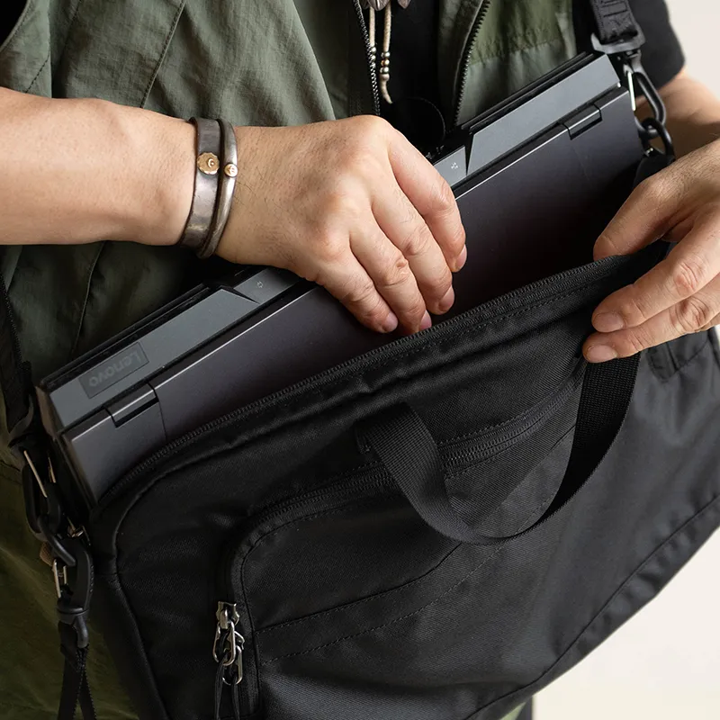 MYBRANDORIGINAL Nylon Laptop Bag Regular Unisex Black-7