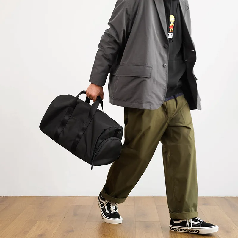 MYBRANDORIGINAL Ballistic Nylon Luggage Bag Gym Bag Medium Size Unisex Black-6