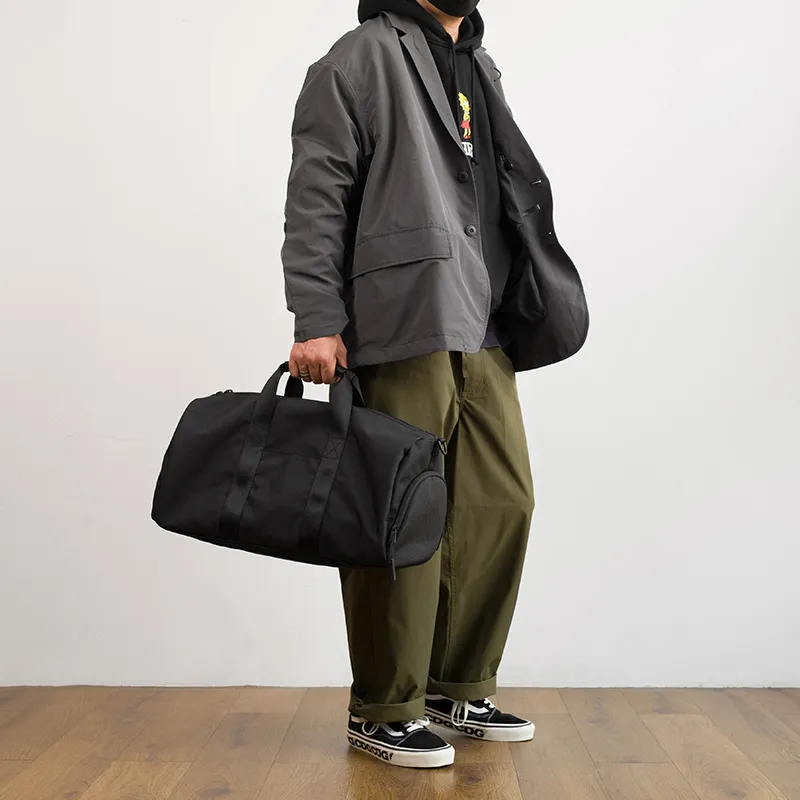 MYBRANDORIGINAL Ballistic Nylon Luggage Bag Gym Bag Medium Size Unisex Black-5