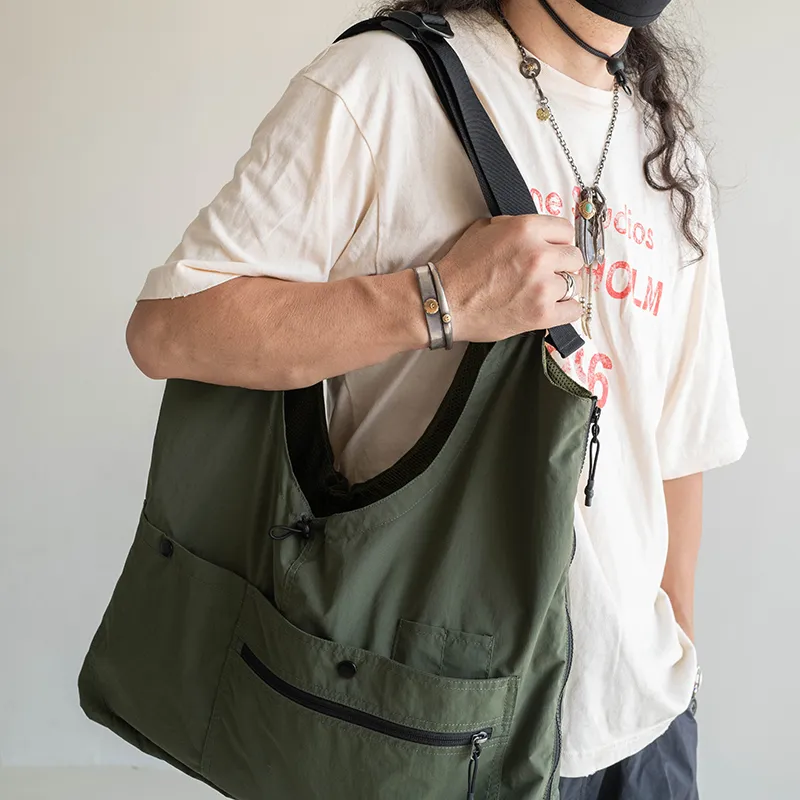 MYBRANDORIGINAL Nylon Polyester Shoulder Bag Crossbody Bag Unisex Olive Green-5