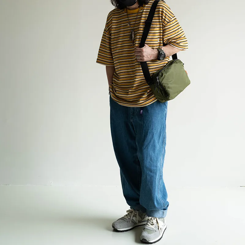 MYBRANDORIGINAL Nylon Cycling Bag Small Square Bag Crossbody Bag Small Size Unisex Green Black-6