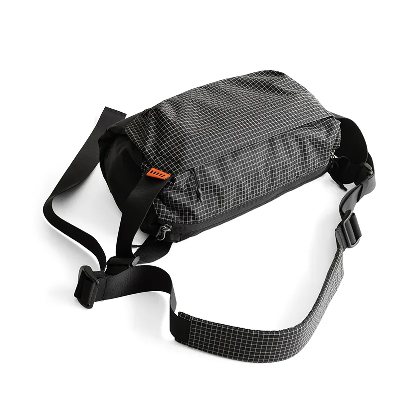 MYBRANDORIGINAL Nylon Crossbody Bag Regular Unisex Black White Plaid-5