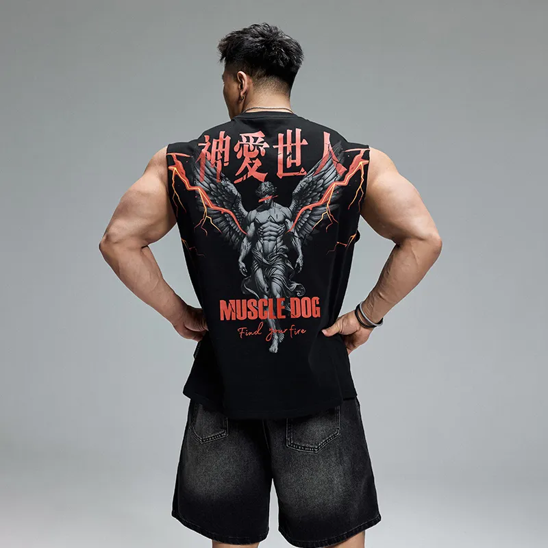 Muscle Dog Tank Tops Men Black-3