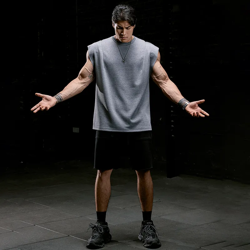 Muscle Dog 160g Air Cotton Sports & Fitness Tank Top For Men's-6