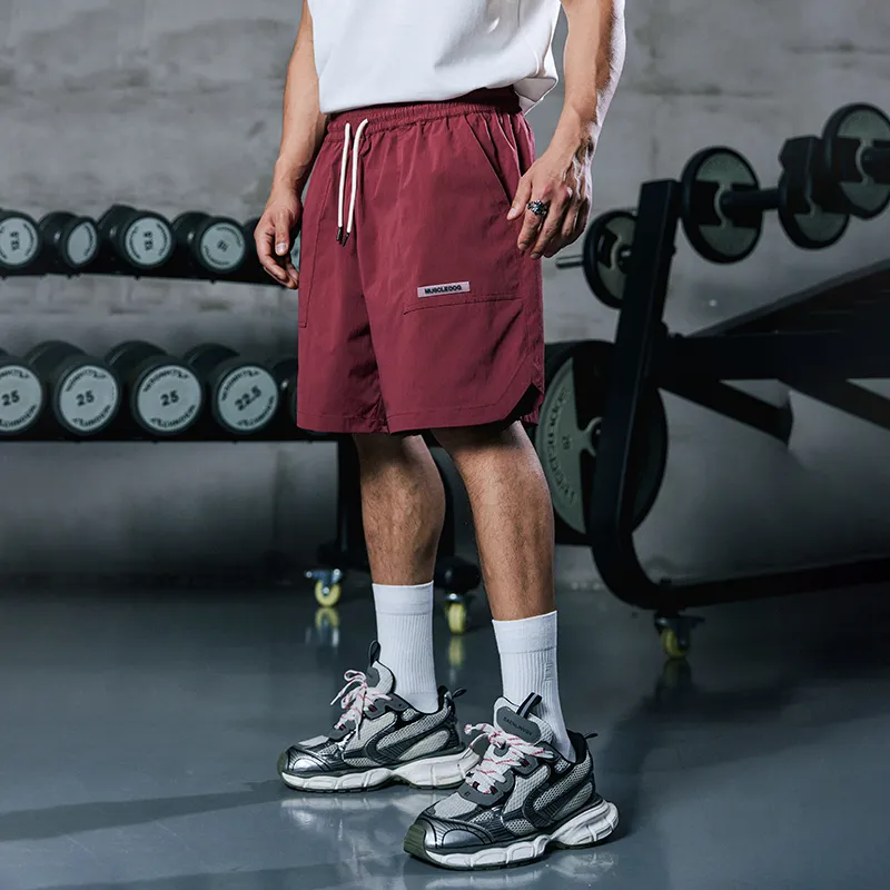 Muscle Dog Casual Shorts Men's Maroon-4