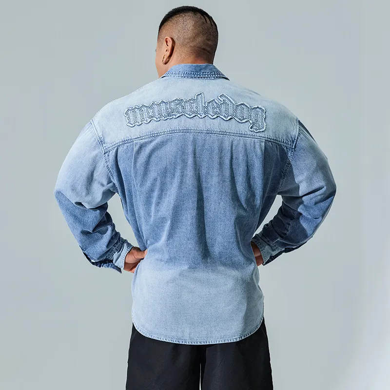 Muscle Dog Jackets Men Blue-3