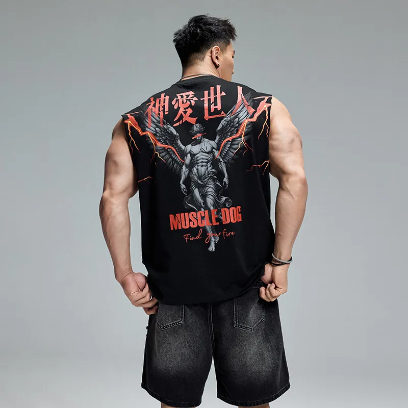 Muscle Dog Tank Tops Men Black-2