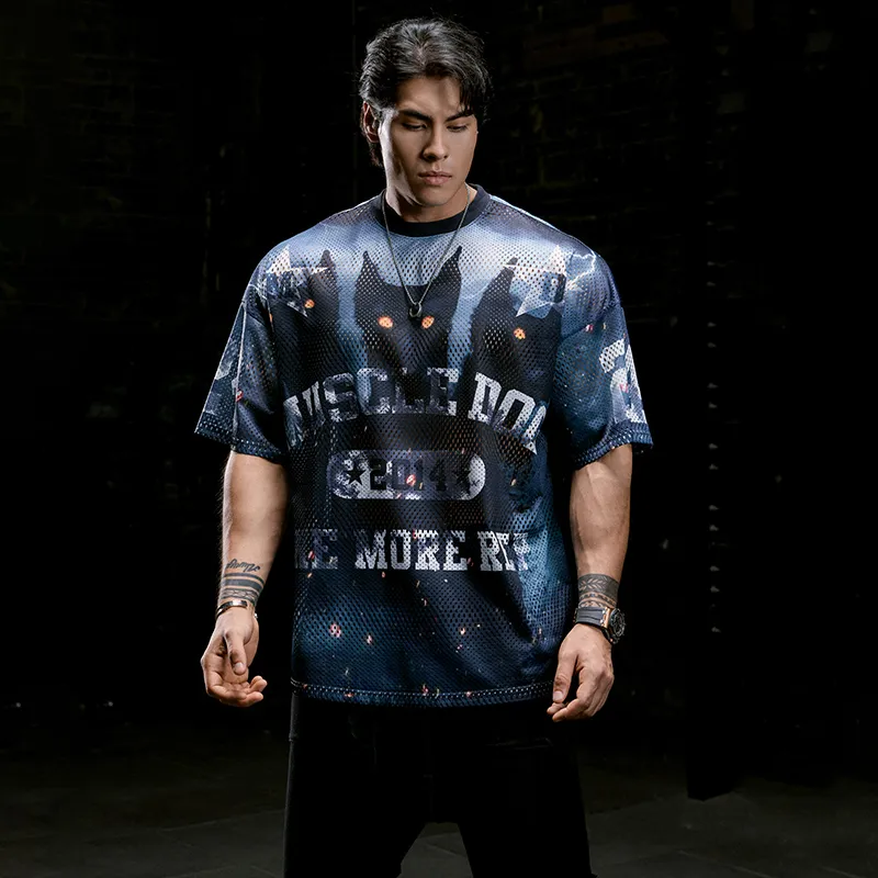 Muscle Dog T Shirt Men's Dark Gray-4