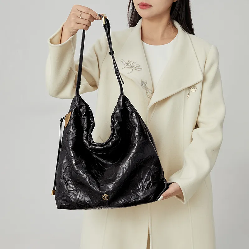 Gong Xuan Genuine Cow Leather Shoulder Bag Women's-7
