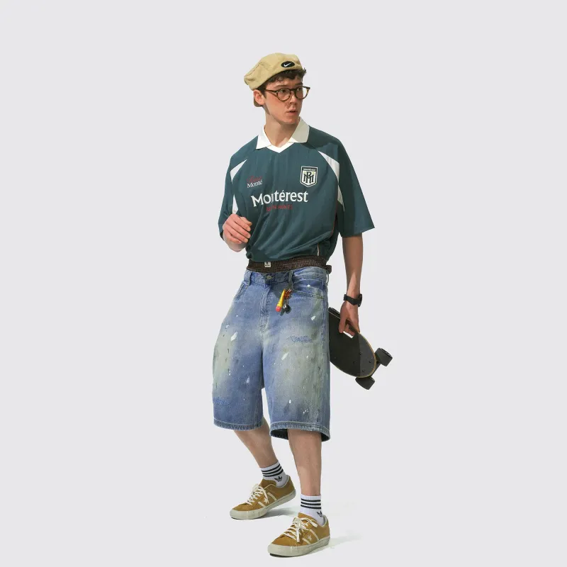 NOTHOMME Monterest Shun Time Wilderness Denim Shorts Unisex-4