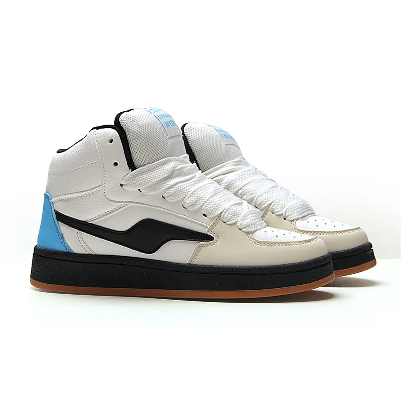 STUR YSN Wear resistant And Lightweight High Top Skateboard Shoes Unisex White Black Blue-3
