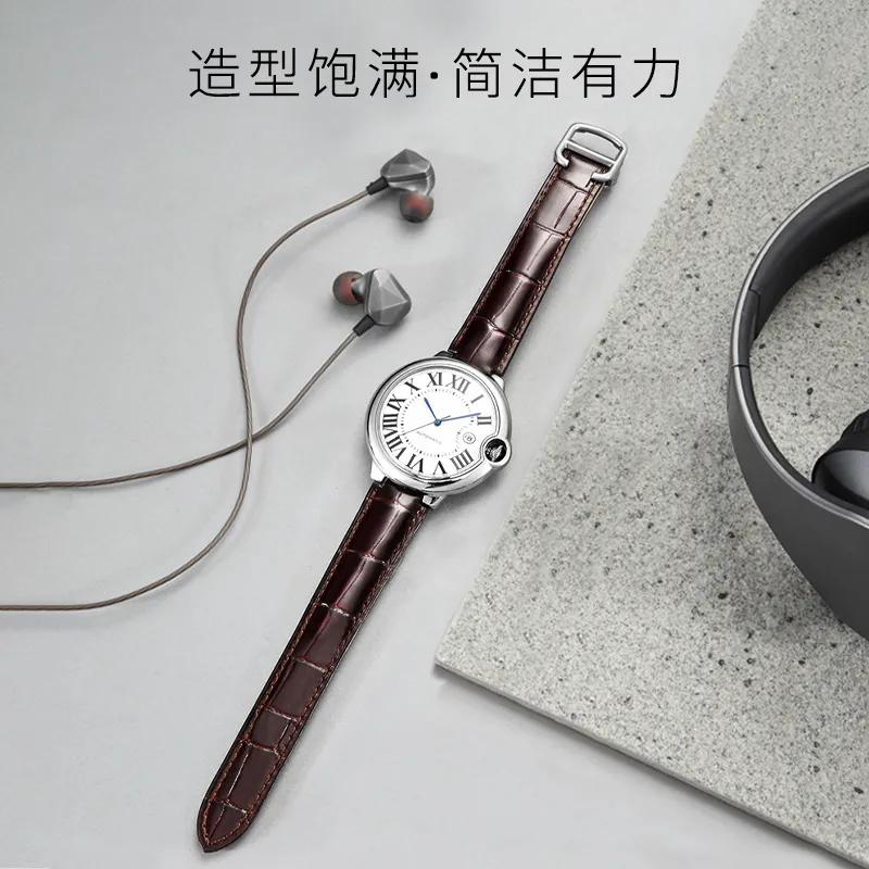 ZHISHENG Cartier Compatibility Watch Band 8/8.33/11/12/14mm Interface Width Genuine Leather Material-24