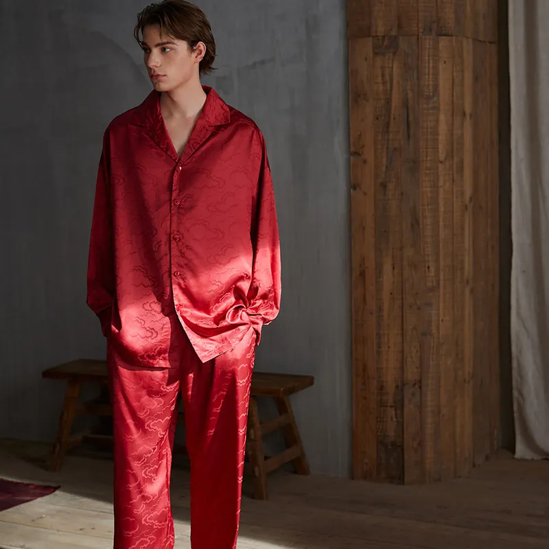 Same Language Pajama Set Men's China Red-1