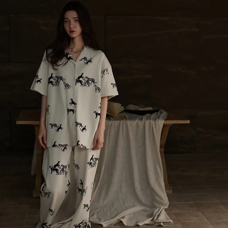 Same Language Pajama Set Women's Paper White-2