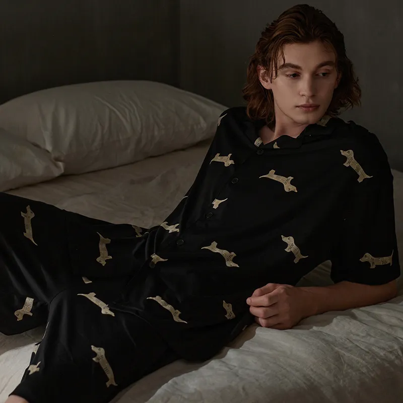 Same Language Men Pajama Sets-1