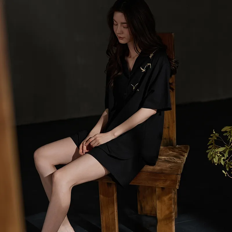 Same Language Pajama Gift Boxes Women's Wandering Black-4