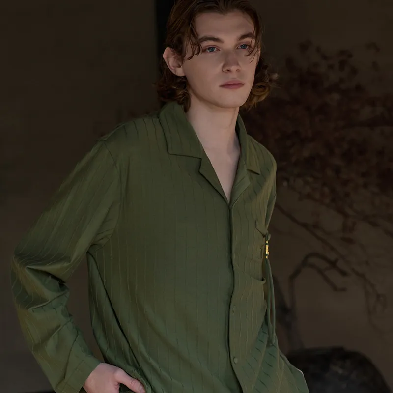 Same Language Pajama Gift Boxes Men's Pine Green-2