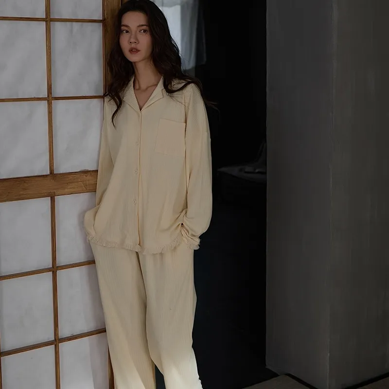 Same Language Pajama Set Women's Apricot Cream-1