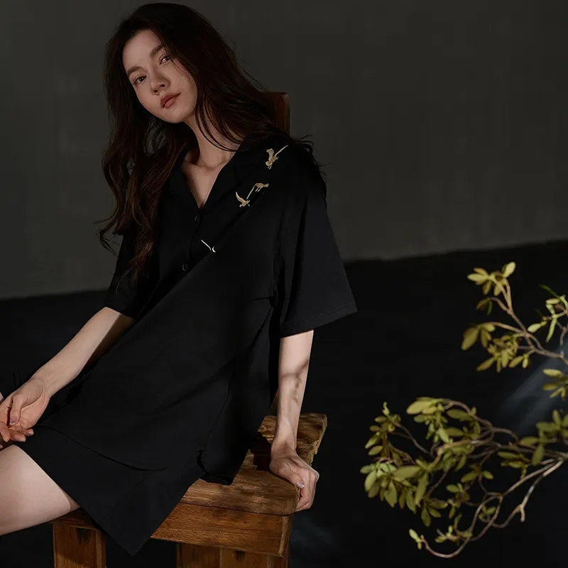Same Language Pajama Gift Boxes Women's Wandering Black-5
