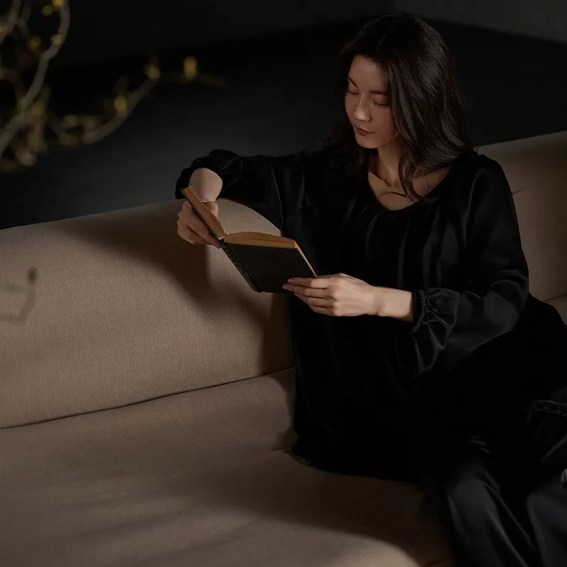 Same Language Pajama Set Women's Deep Black-1
