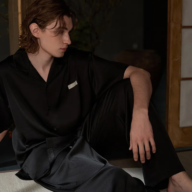 Same Language Pajama Set Men's Deep Black-1