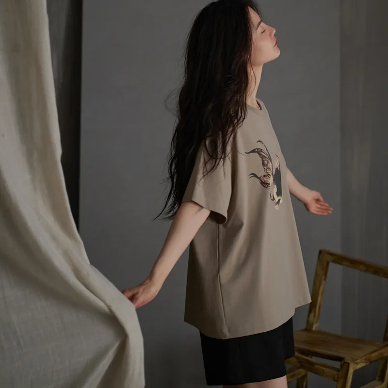 Same Language Pajama Set Women's Apricot Gray Damp Feather Black-2