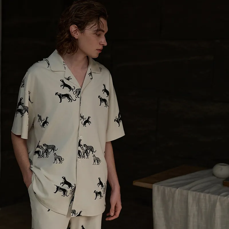 Same Language Pajama Set Men's Paper White-3