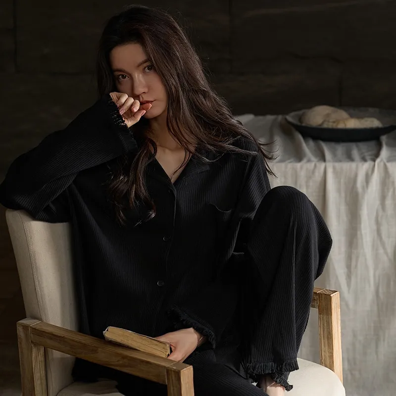 Same Language Pajama Set Women's Alocasia Black-1