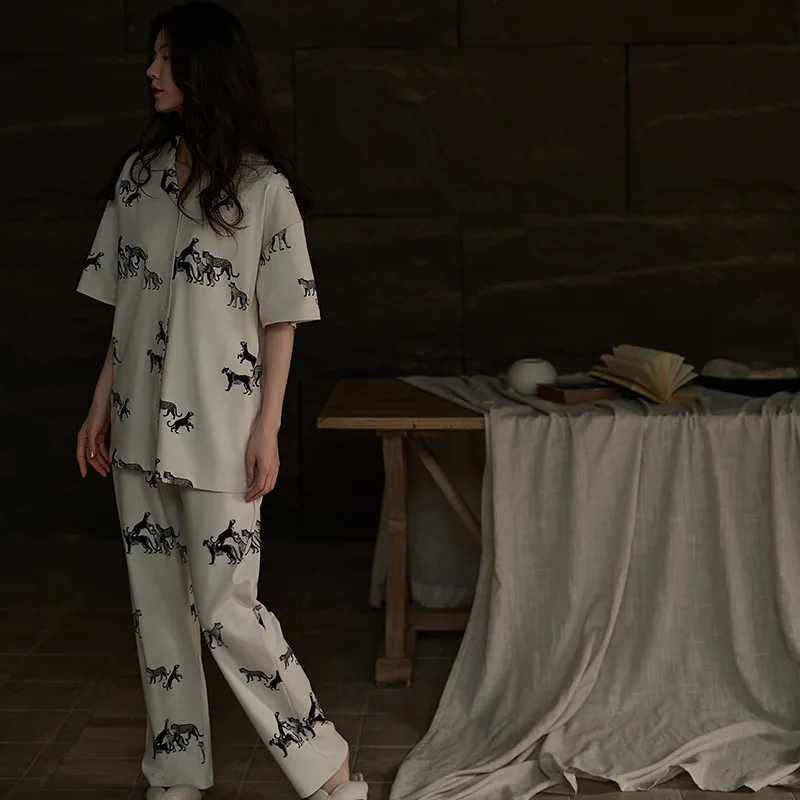 Same Language Pajama Set Women's Paper White-1