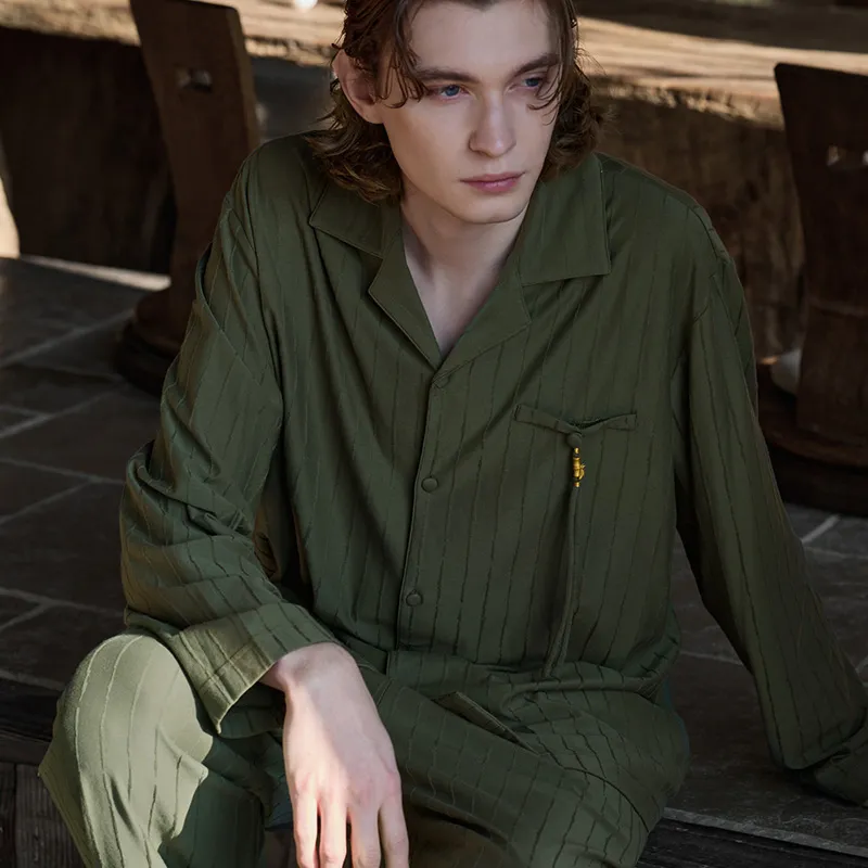 Same Language Pajama Gift Boxes Men's Pine Green-3