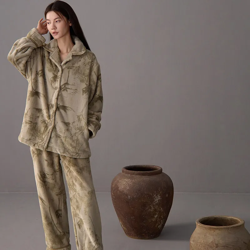 Same Language Pajama Set Women's Ancient Apricot-2
