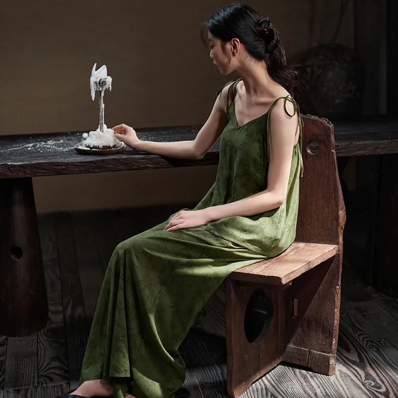 Same Language Pajama Gift Box Women's Dynamic Green Bamboo-2