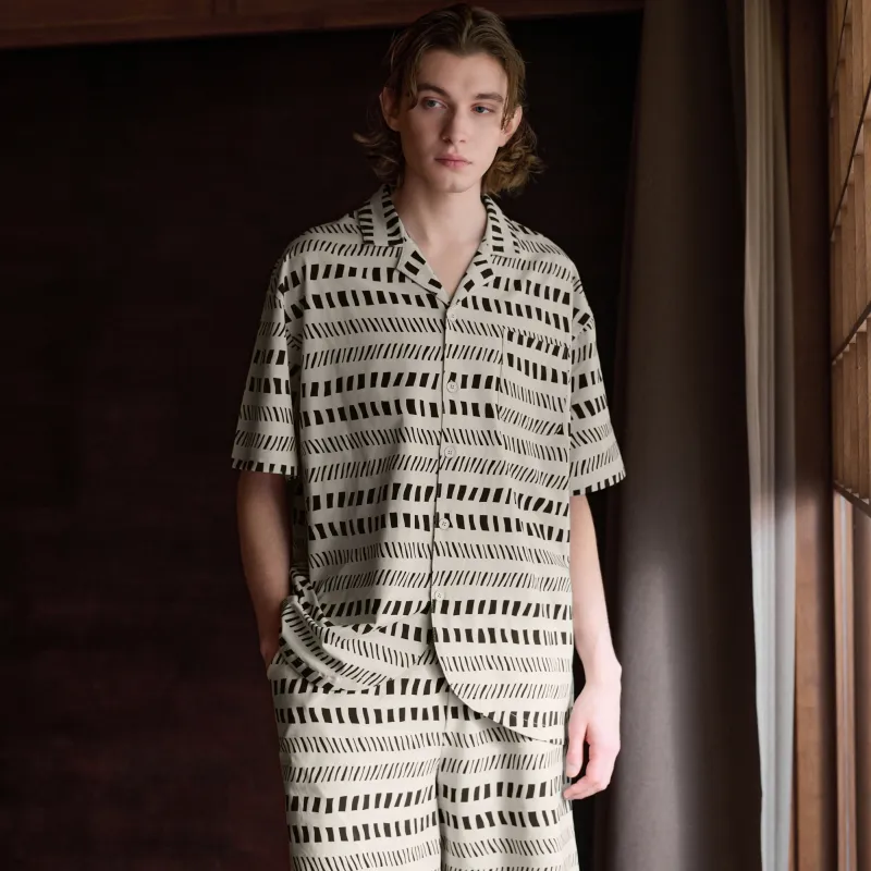 Same Language Pajama Set Men's Warm Apricot-3