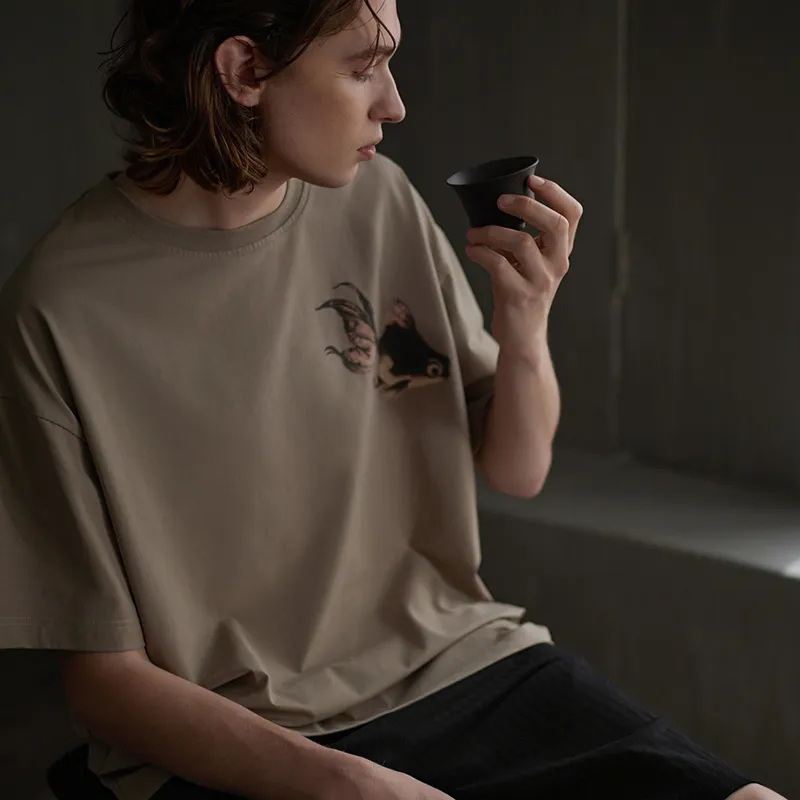 Same Language Pajama Gift Box Men's Apricot Gray · Soaked Feather Black-4
