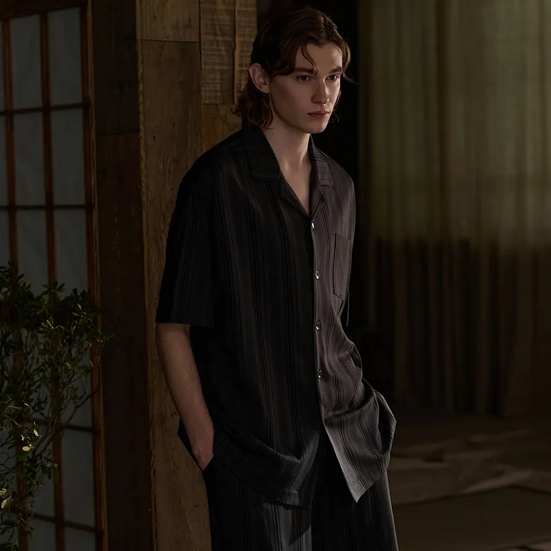Same Language Pajama Set Men's Alocasia Black-5