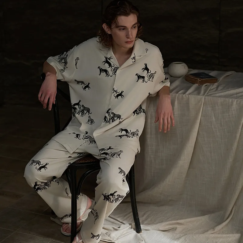 Same Language Pajama Set Men's Paper White-1