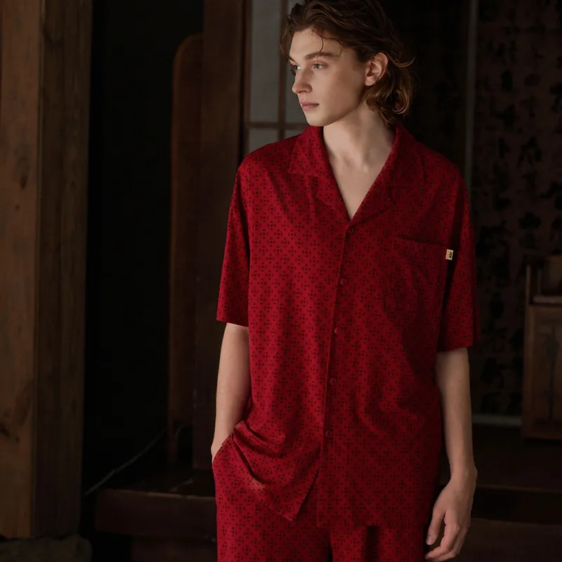 Same Language Men Pajama Sets-5