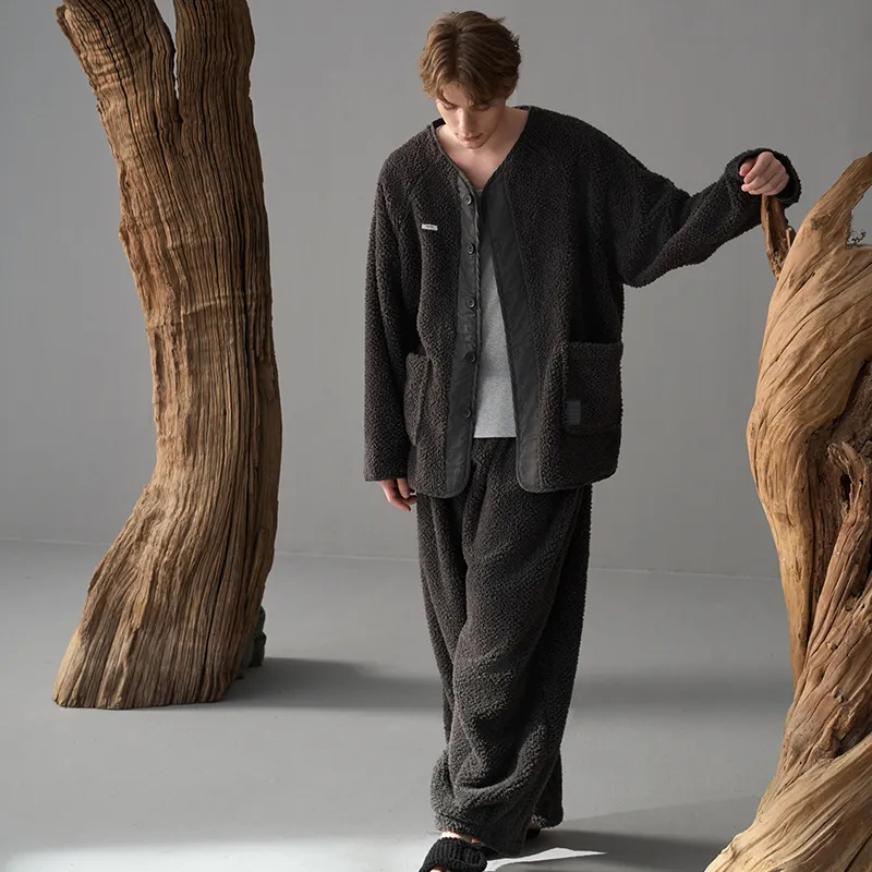 Same Language Pajama Set Men's Wandering Black-4