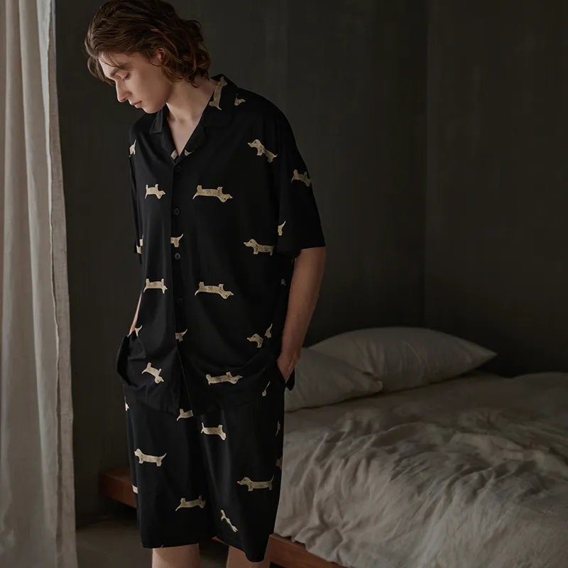 Same Language Men Pajama Sets-3