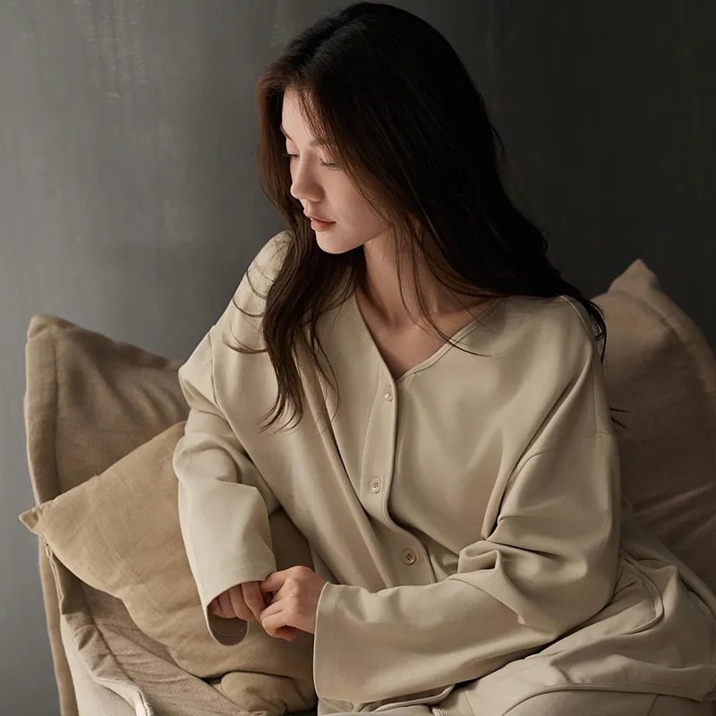 Same Language Pajama Set Women's Apricot Yellow-1