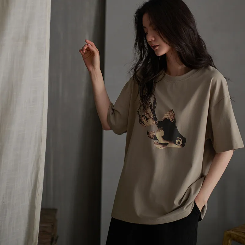 Same Language Pajama Set Women's Apricot Gray Damp Feather Black-4