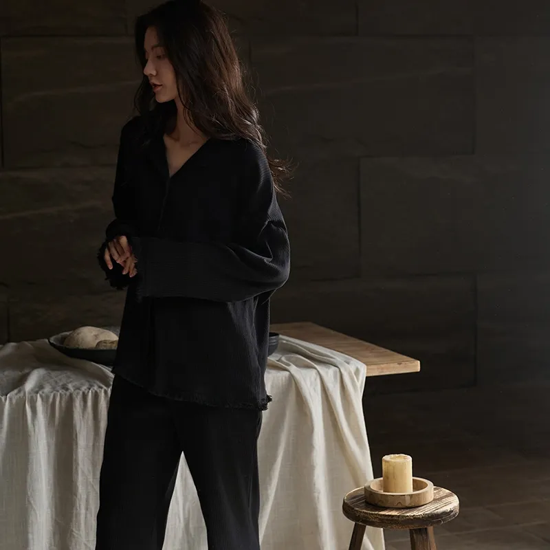 Same Language Pajama Set Women's Alocasia Black-4