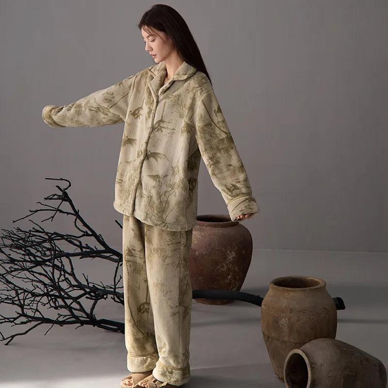 Same Language Pajama Set Women's Ancient Apricot-4