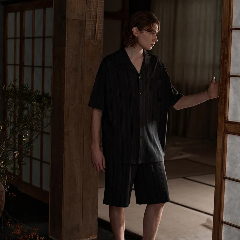 Same Language Pajama Set Men's Alocasia Black-4