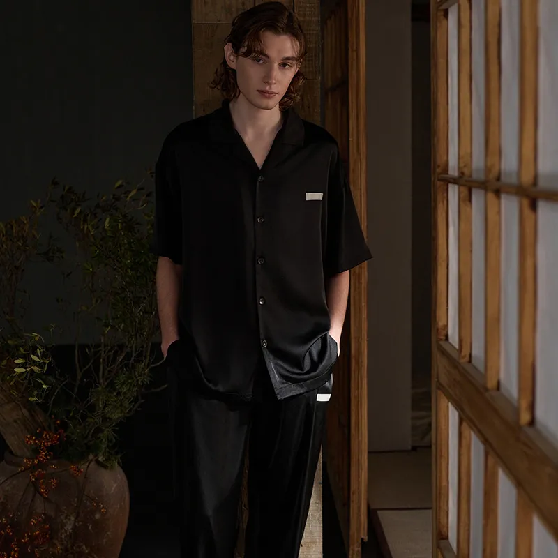 Same Language Pajama Set Men's Deep Black-4