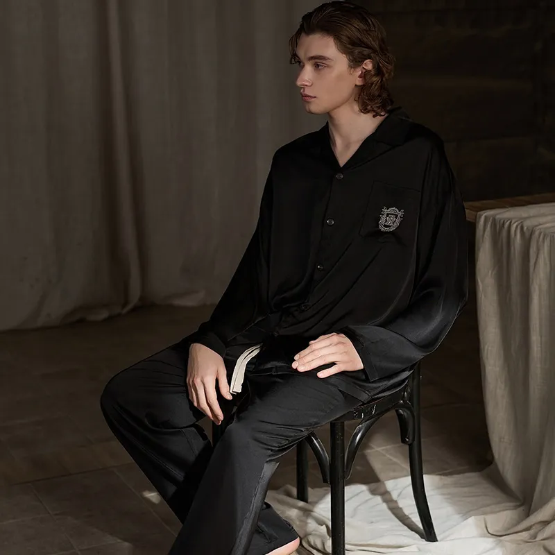 Same Language Pajama Set Men's Wandering Black-3