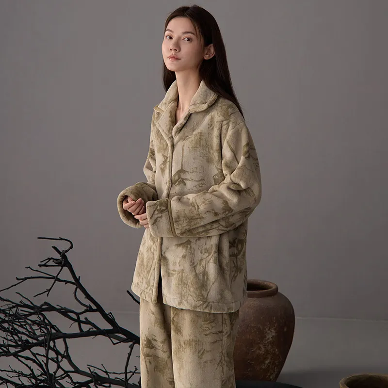 Same Language Pajama Set Women's Ancient Apricot-5