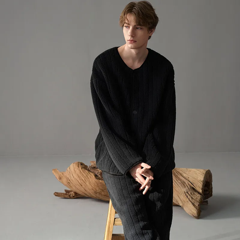 Same Language Pajama Set Men's Wajire Black-4