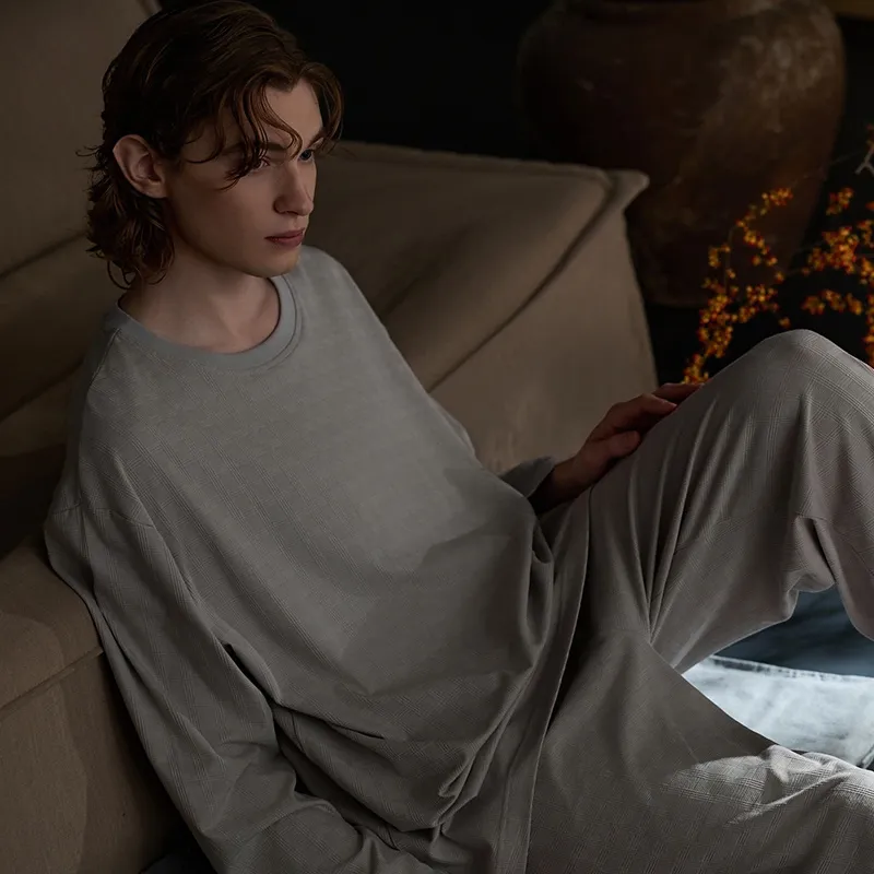 Same Language Pajama Set Men's Moon Mist Gray-3