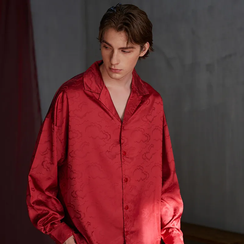 Same Language Pajama Set Men's China Red-2